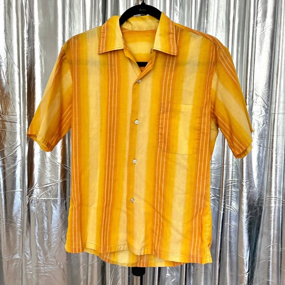 Yellow Ombre Striped Button-Up Shirt